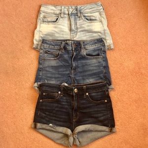 3 pack American Eagle High-Rise Shortie Shorts